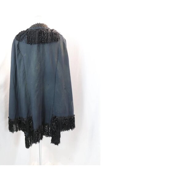 Antique Late 1800's Black Cape with Fringe & Beads - Picture 8 of 8